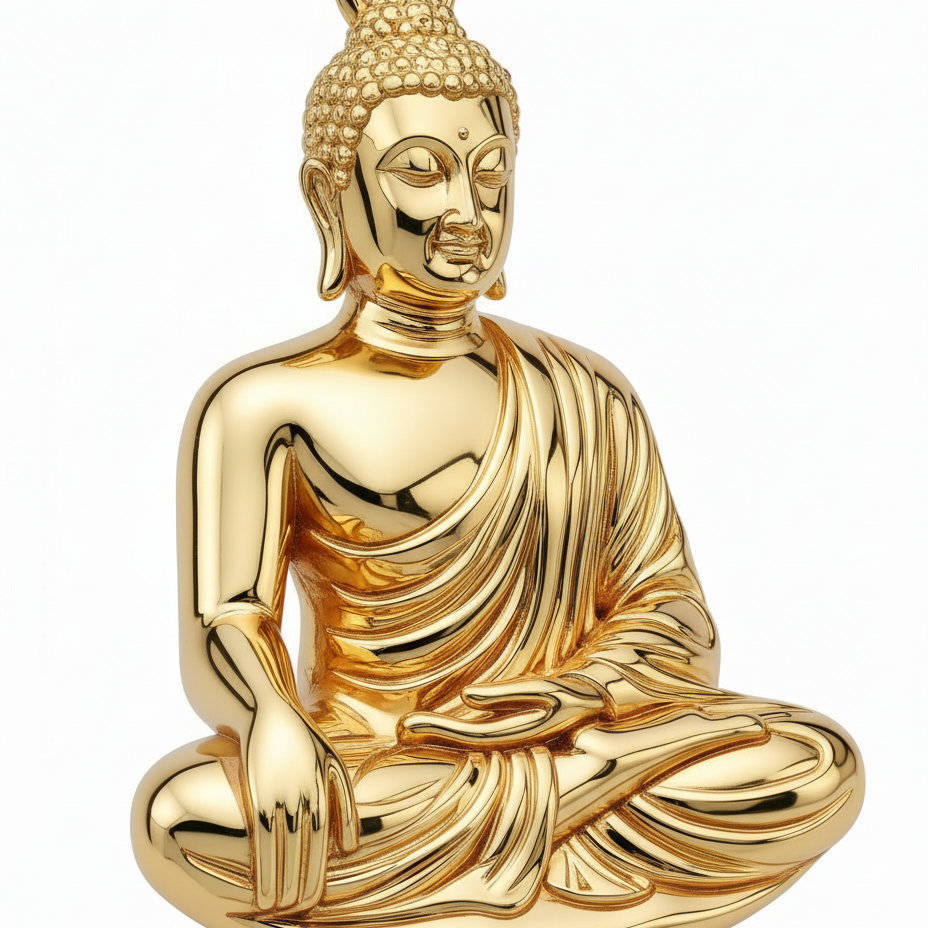 3D Buddha Pendant with Jump Ring – Sterling Silver or Brass – Spiritual Meditation Jewelry