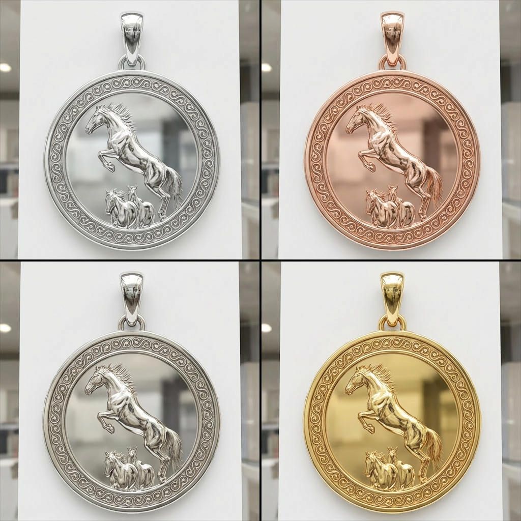 Bucking Mustang Horse Pendant Necklace in Gold or Sterling Silver – Wild Western Jewelry Symbolizing Freedom & Power