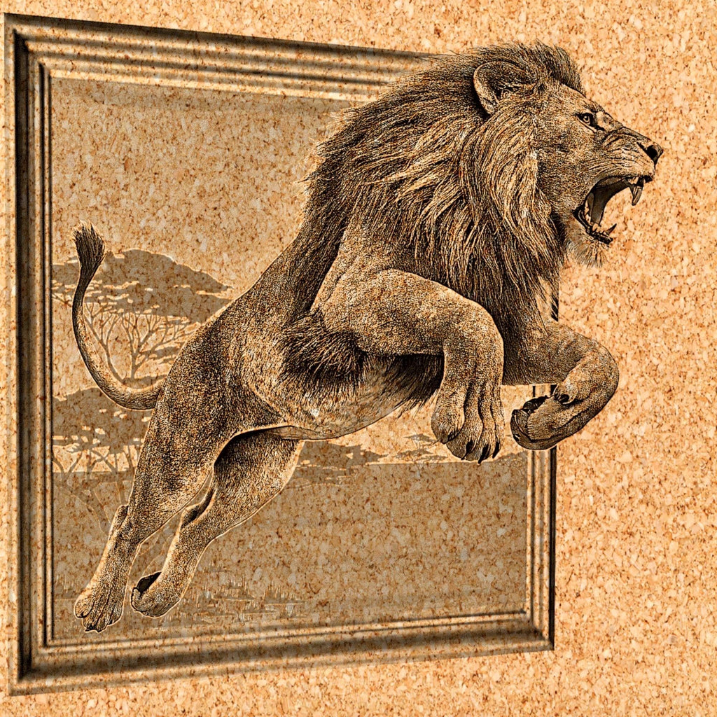 The Lions & Tigers 3D Effect pins in gold finish by MokshaGoldSculptures, zodiac-themed jewellery design.