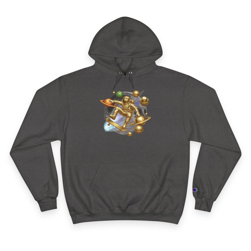3D Effect Cosmic Skater Astronaut Hoodie Bold Space Graphic Sweatshirt for Teens
