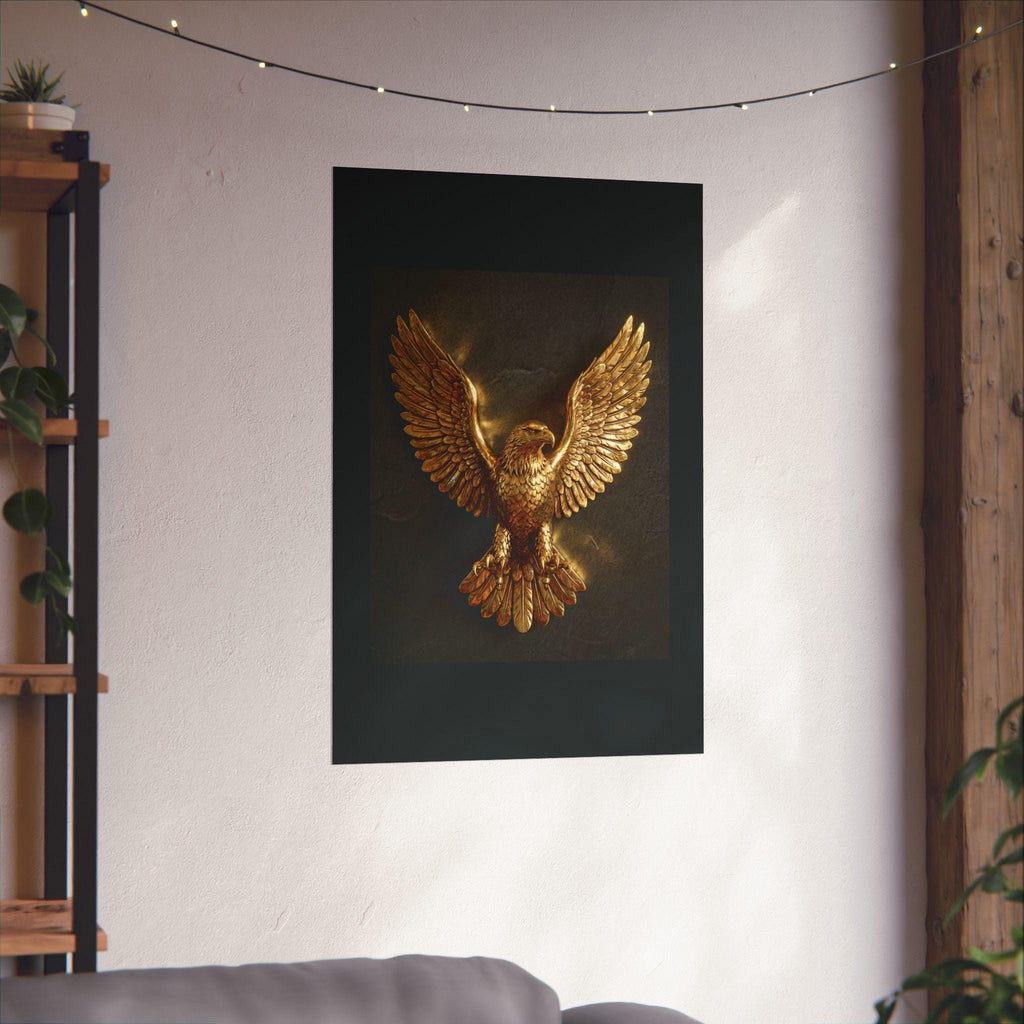 Gold Bald Eagle Wall Art | Majestic Wildlife Print