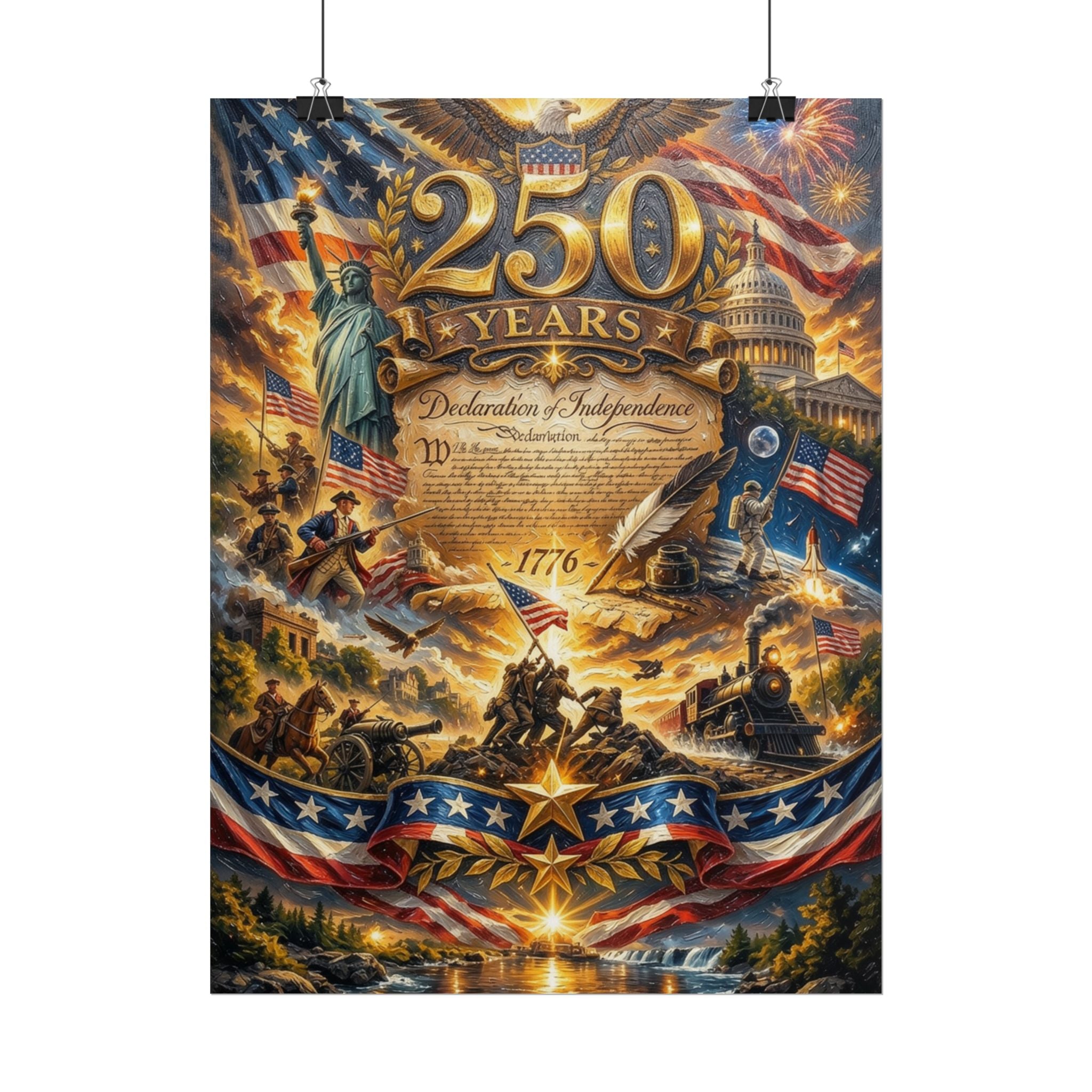 Patriotic 250 Years Declaration of Independence Poster