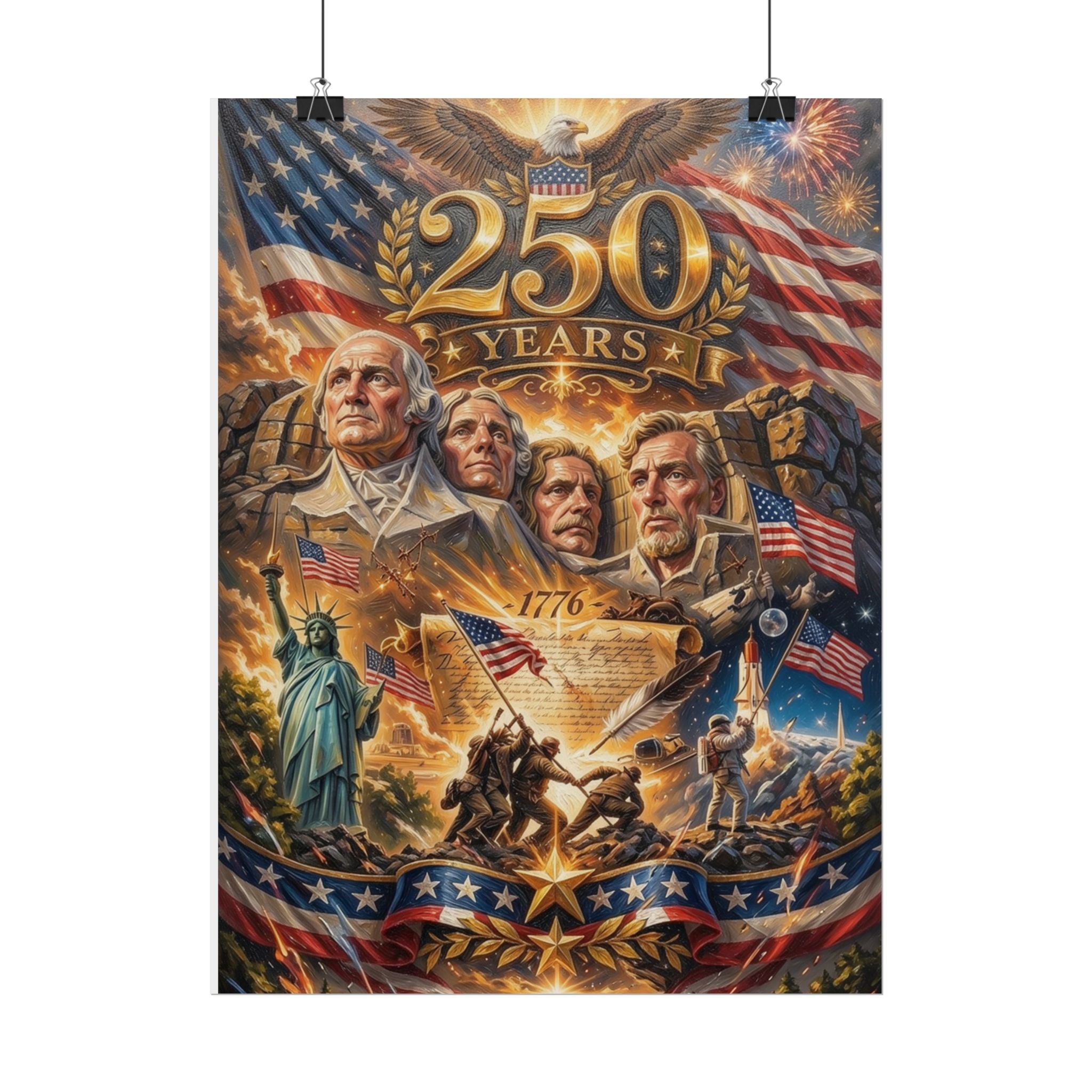 Patriotic 250 Years Declaration of Independence Poster