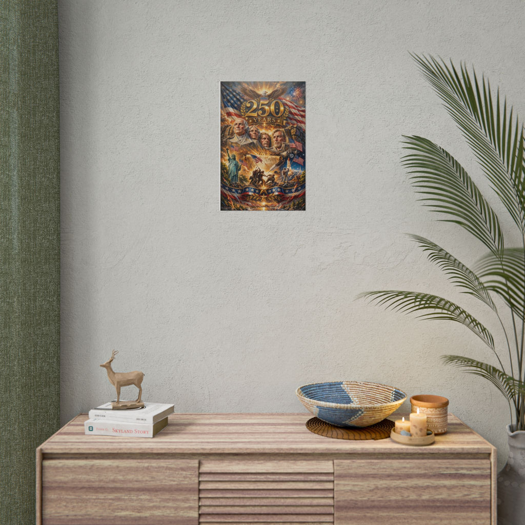 Patriotic 250 Years Declaration of Independence Poster