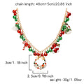 Christmas Charm Necklace - Santa Claus Wreath Bell Tree Rhinestone Pendant