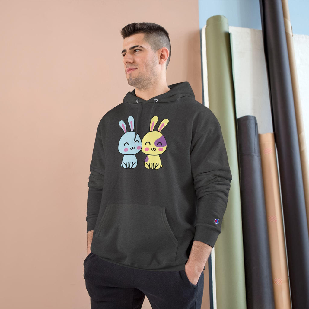 Kawaii Bunnies Hoodie, Matching Pastel Graphic Sweatshirt