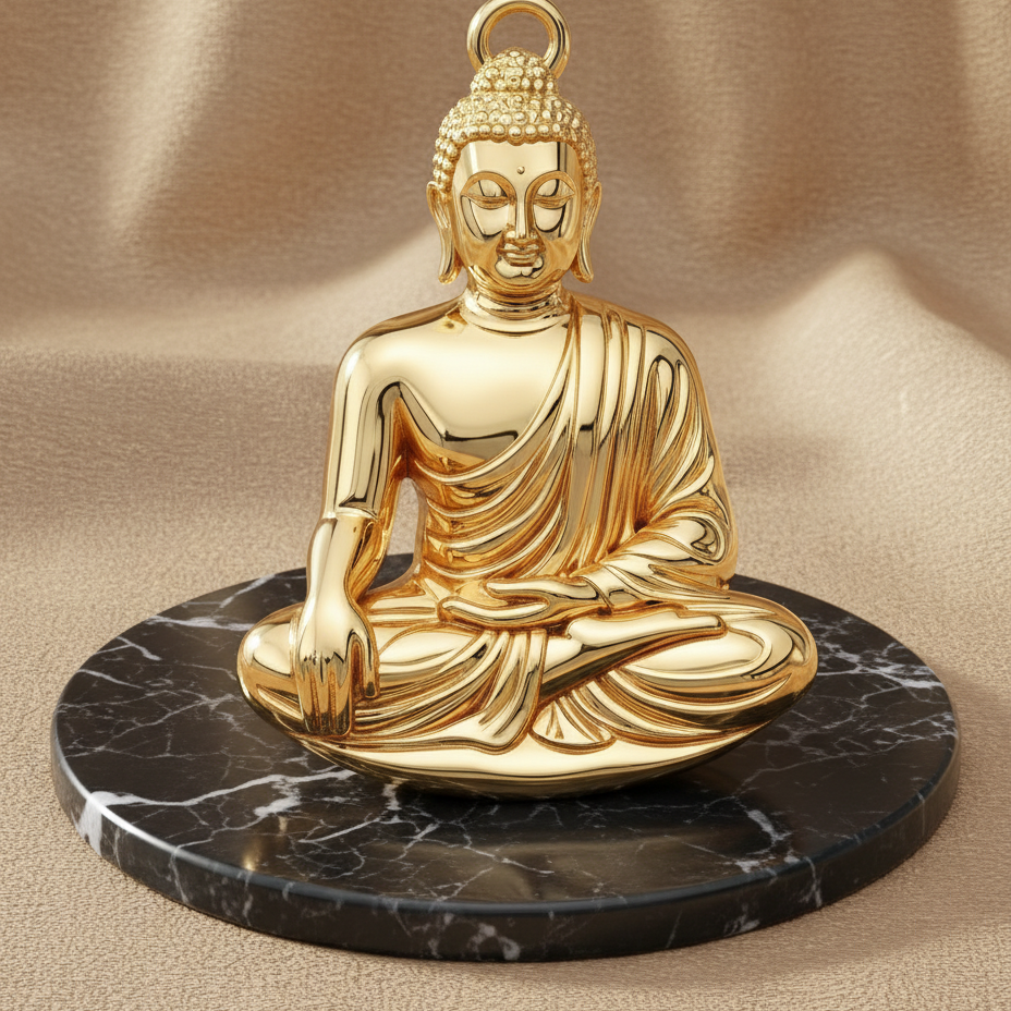 3D Buddha Pendant with Jump Ring – Solid 14K or 18K Gold – Luxury Spiritual Jewelry