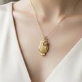 Owl Pendant Necklace | Gold, Silver & Brass | Minimalist Owl Charm Necklace
