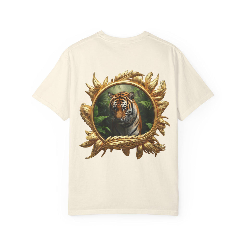 Prowling Tiger T-Shirt, Jungle Wildlife, 3D Gold Print