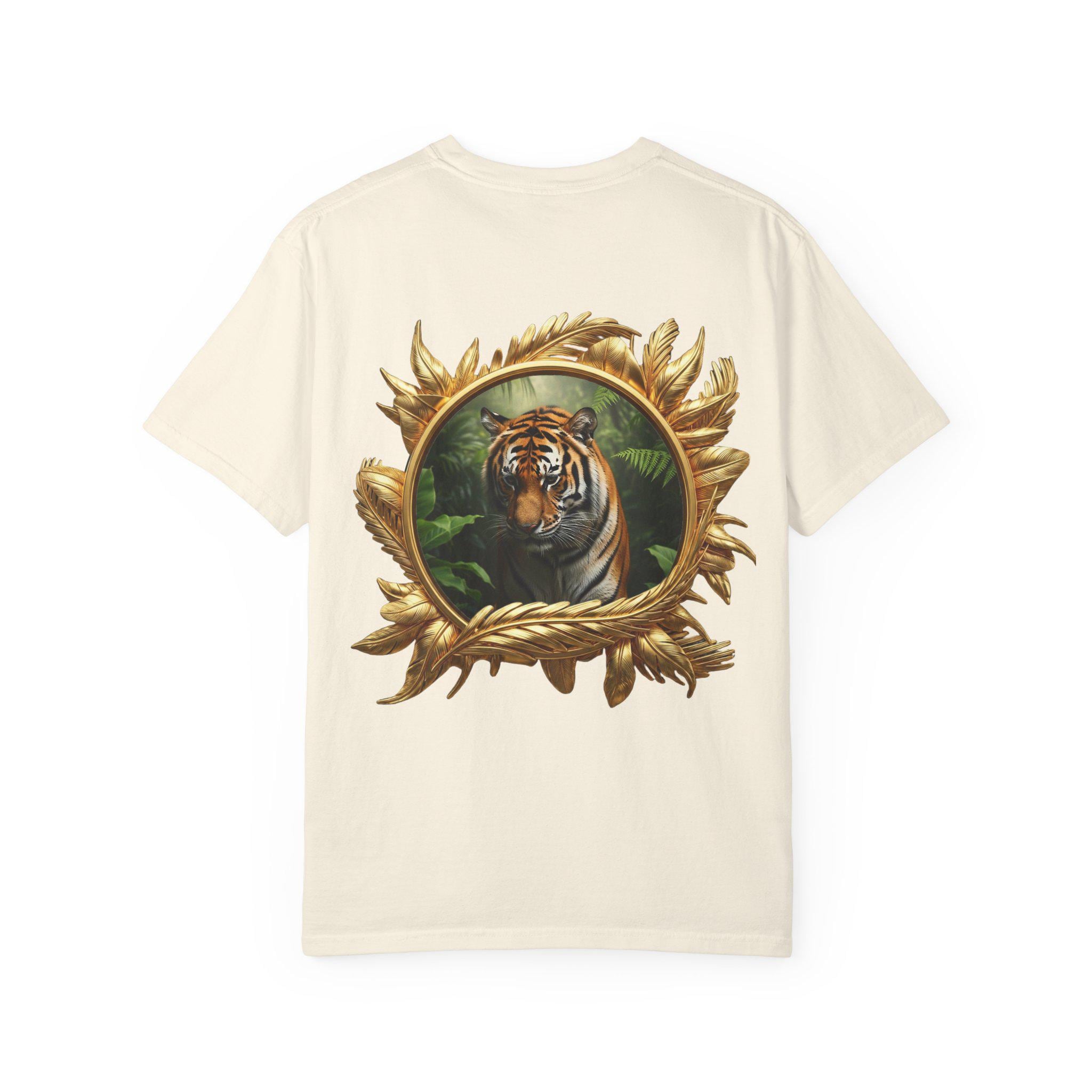 Prowling Tiger T-Shirt, Jungle Wildlife, 3D Gold Print