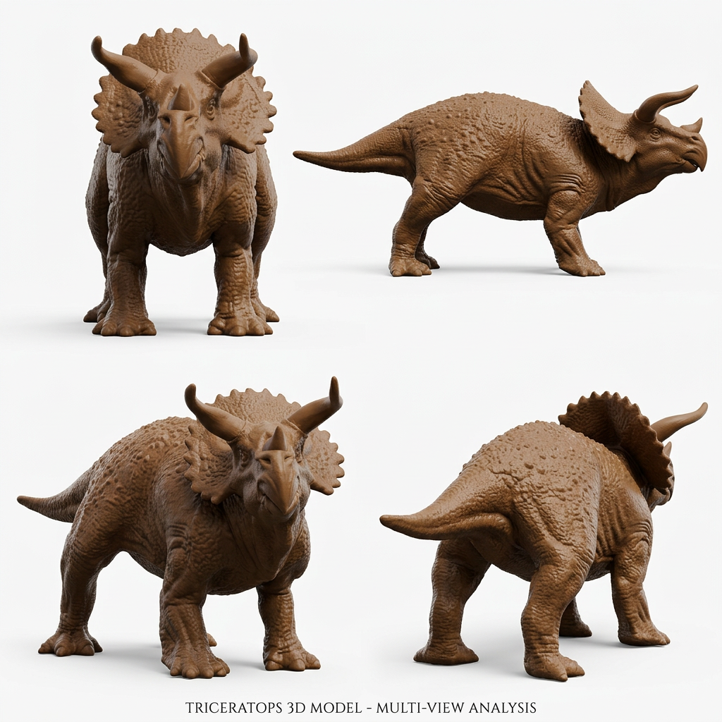 Triceratops 3D Printed Model – Dinosaur Sculpture | PLA & Smooth Nylon | Detailed Prehistoric Collectible | Various Colors