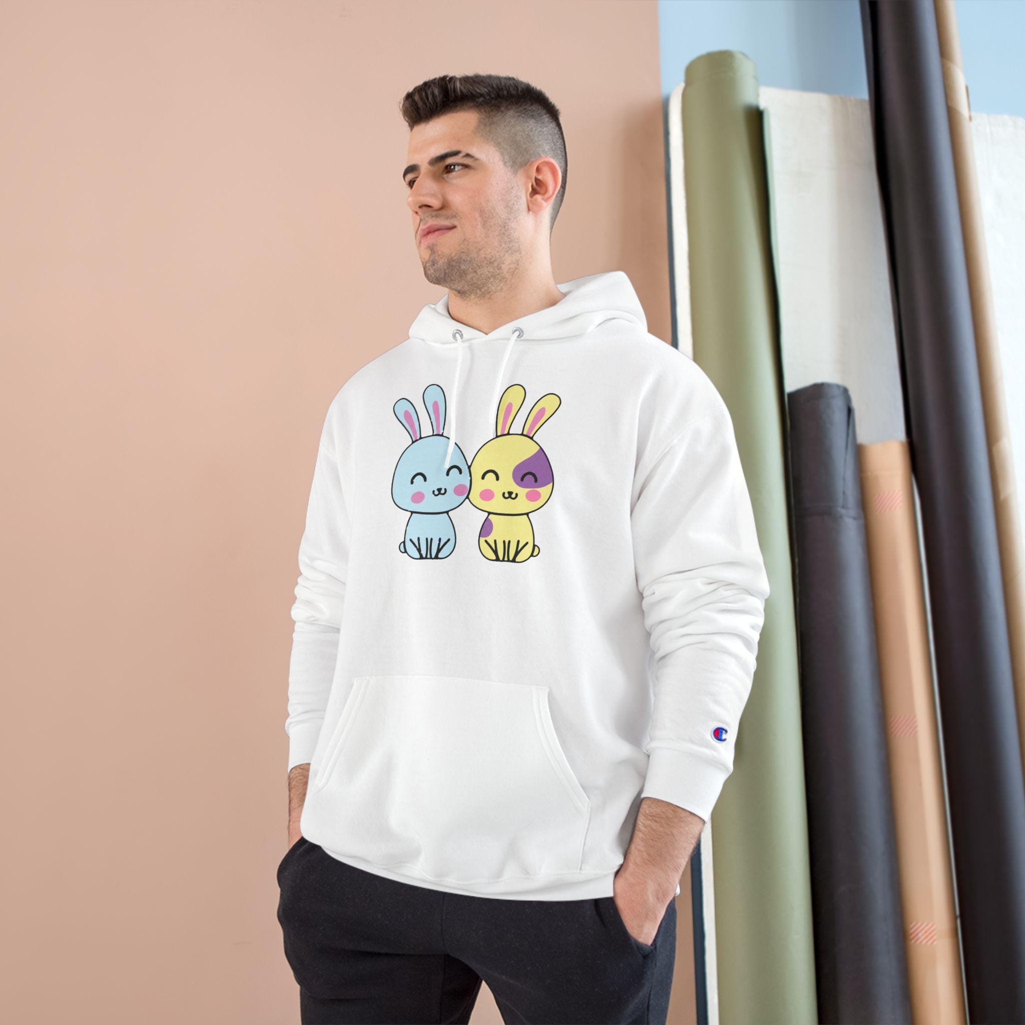 Kawaii Bunnies Hoodie, Matching Pastel Graphic Sweatshirt