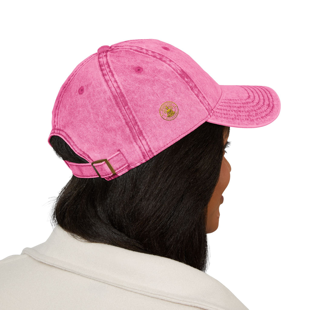 Vintage Embroidered Cap – Gold Seal Logo Hat