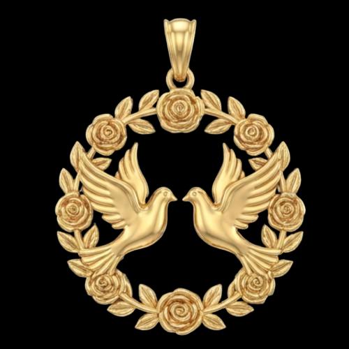 3D Dove Pendant – 18K Gold or Sterling Silver Love Jewelry
