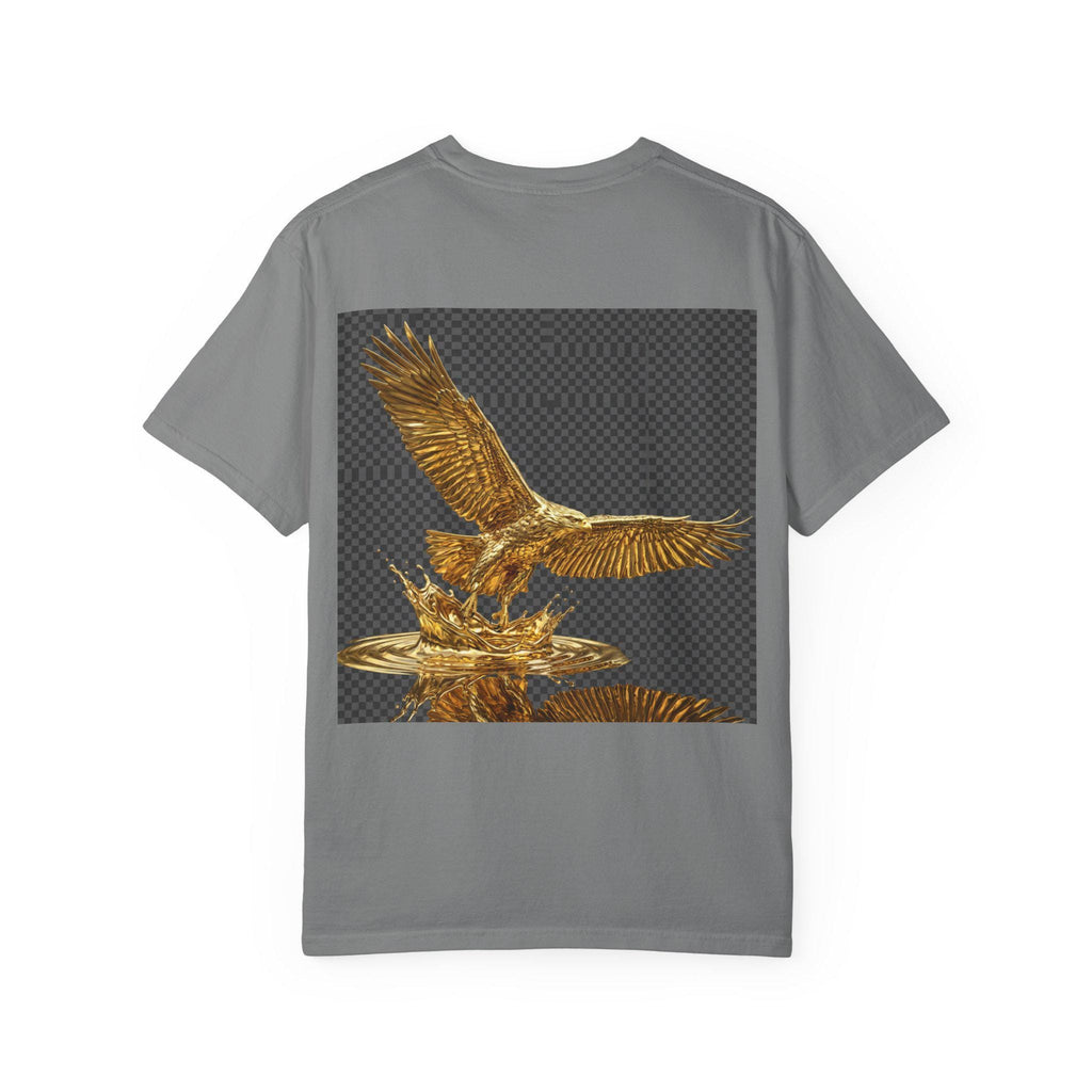 Bald Eagle with Splash  3D Gold Print Wildlife T-Shirt, Majestic American Predator Design