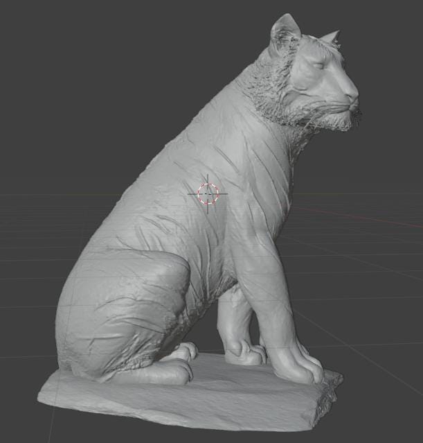 Tiger Sitting Sculpture Digital Download | Wildlife Tiger Art | 20cm Tiger Model | Instant Download