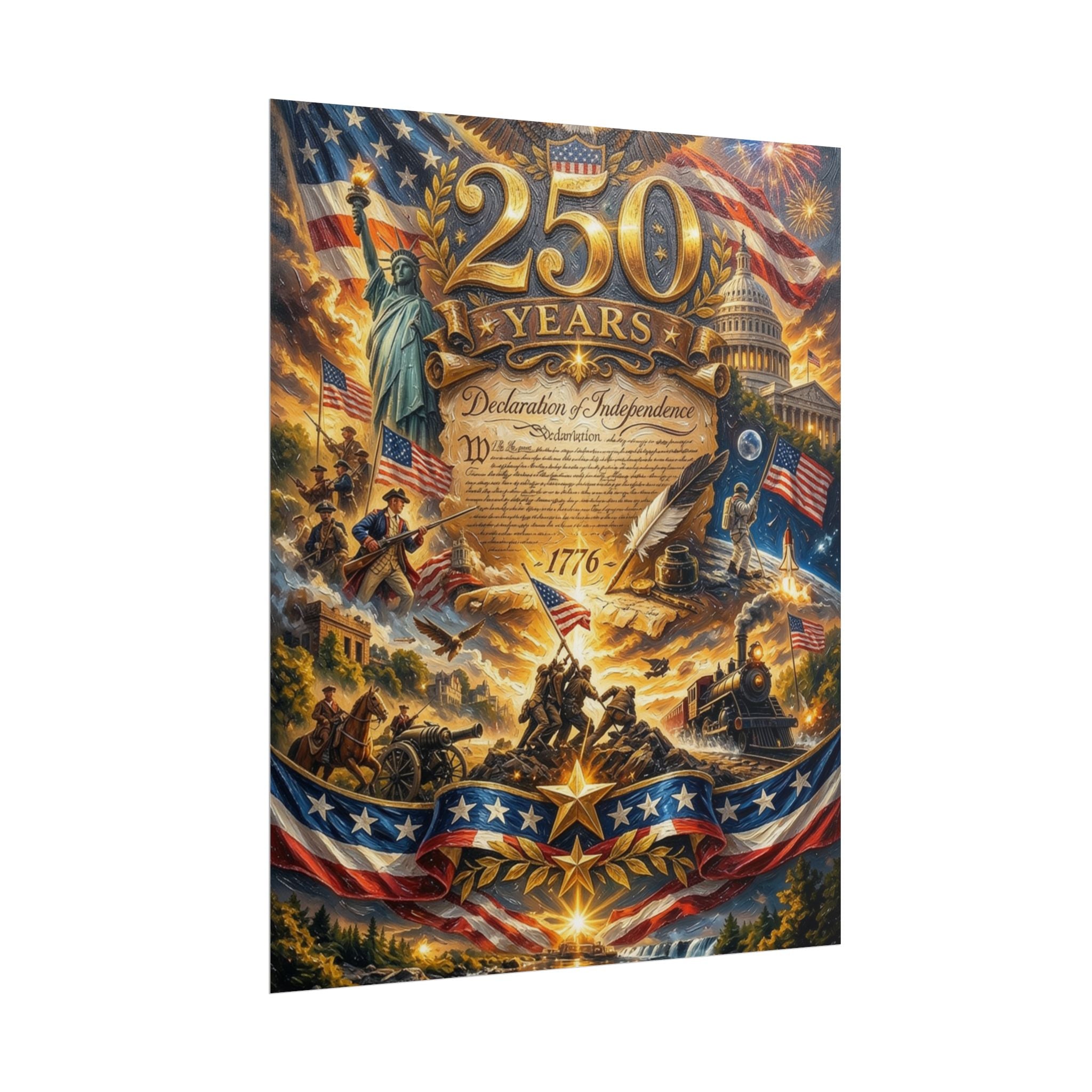 Patriotic 250 Years Declaration of Independence Poster