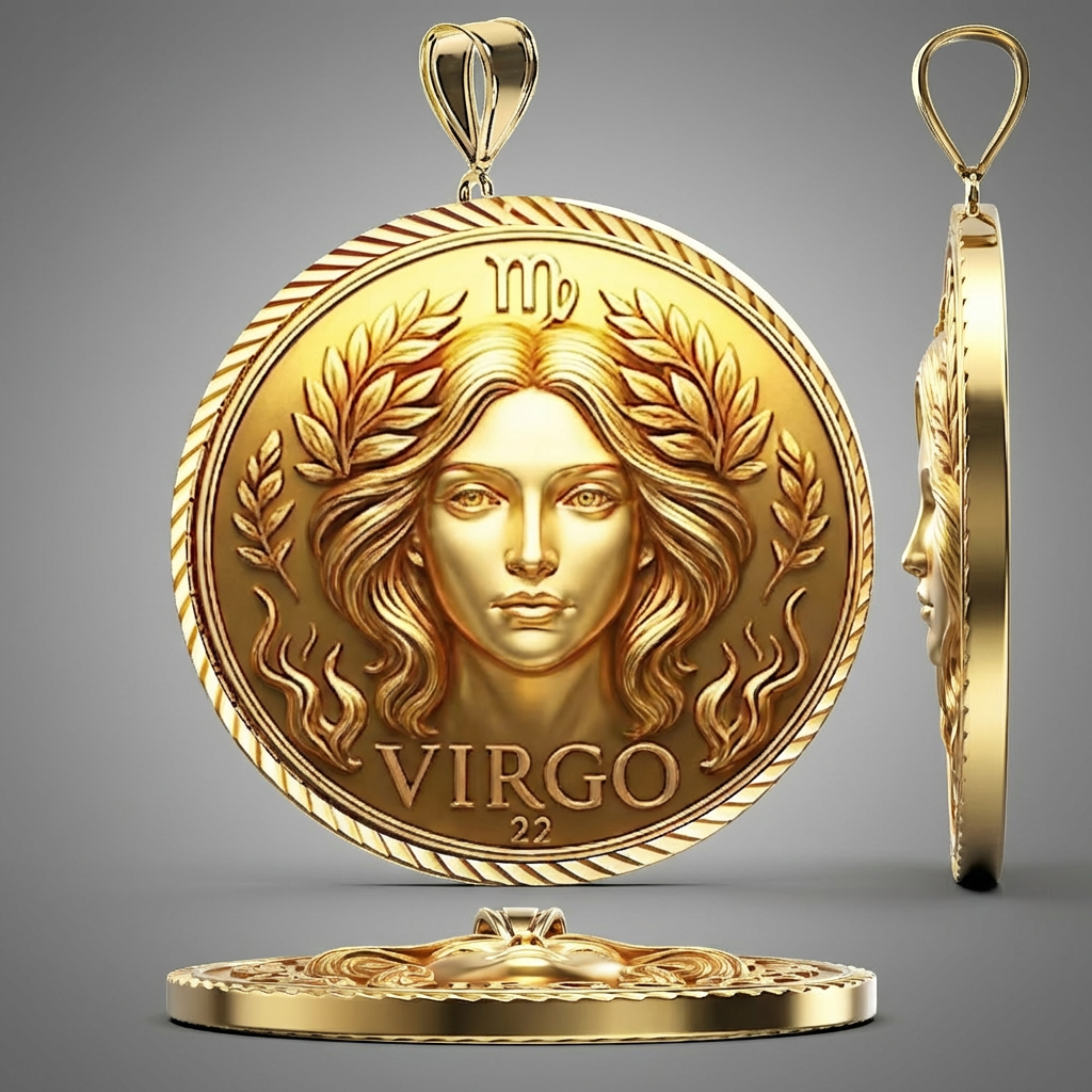 SILVER Virgo Zodiac Pendant Necklace – Astrology Star Sign Jewelry – Minimal Celestial Charm