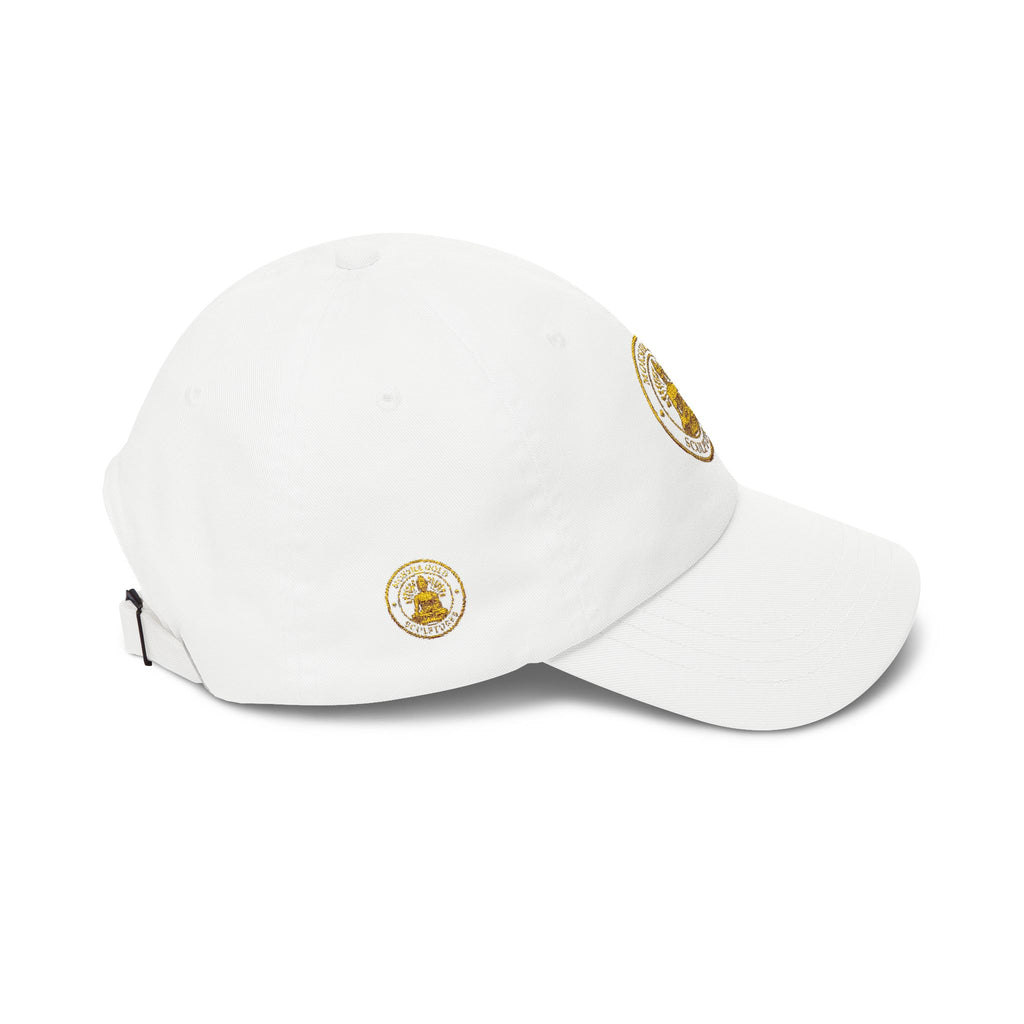 Dad Cap — Gold Buddha Emblem Embroidered Hat