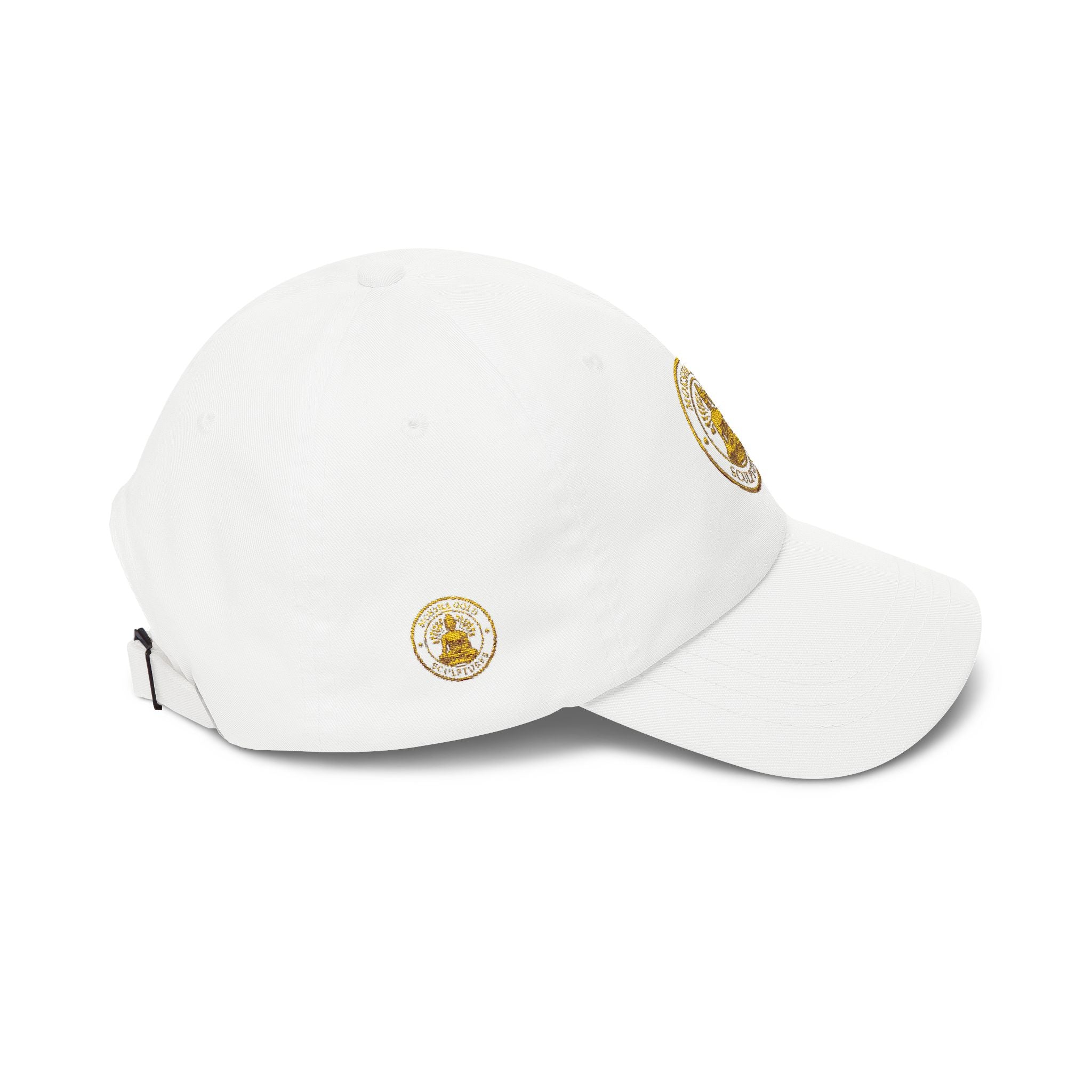 Dad Cap — Gold Buddha Emblem Embroidered Hat