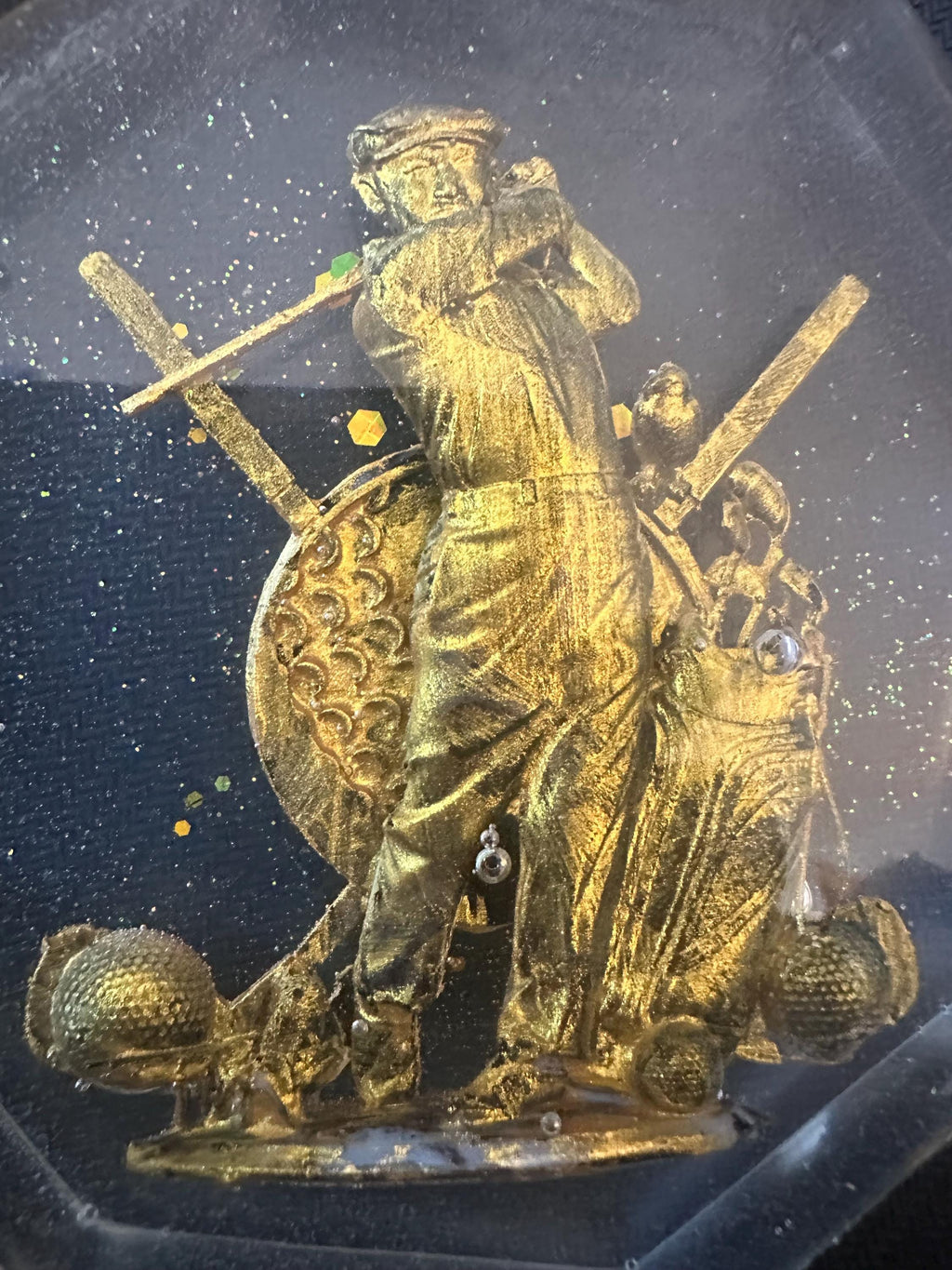 Golf trophy with golfer