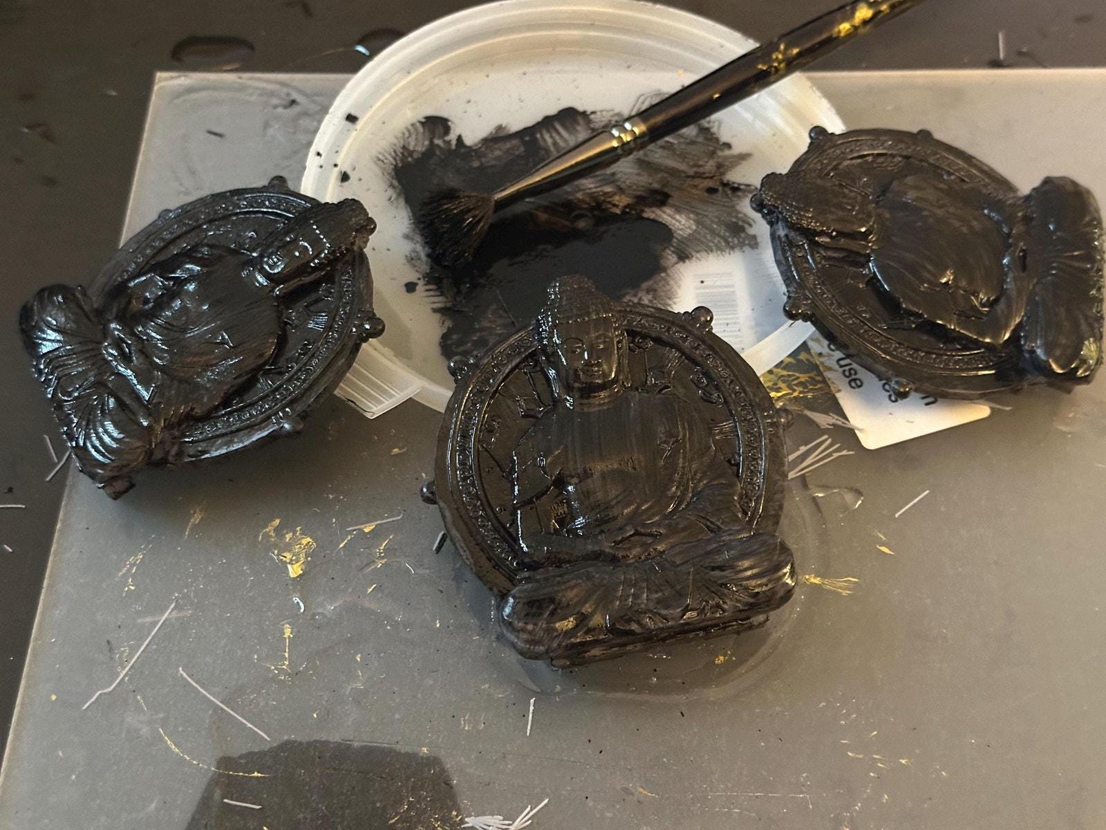 Gold Lord Ganesh Resin Statue | Handmade Hindu Decor