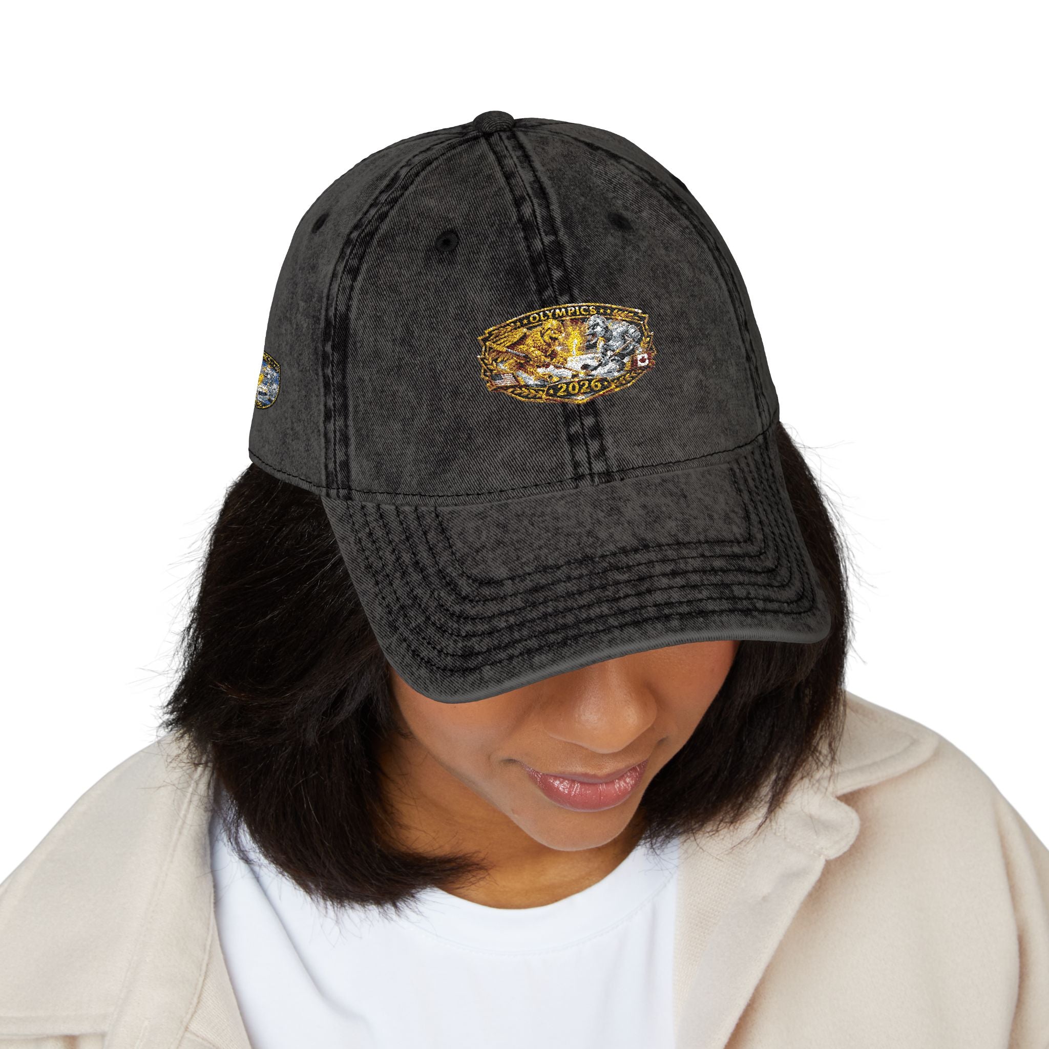 Vintage Embroidered Baseball Cap — Gold Nugget Patch
