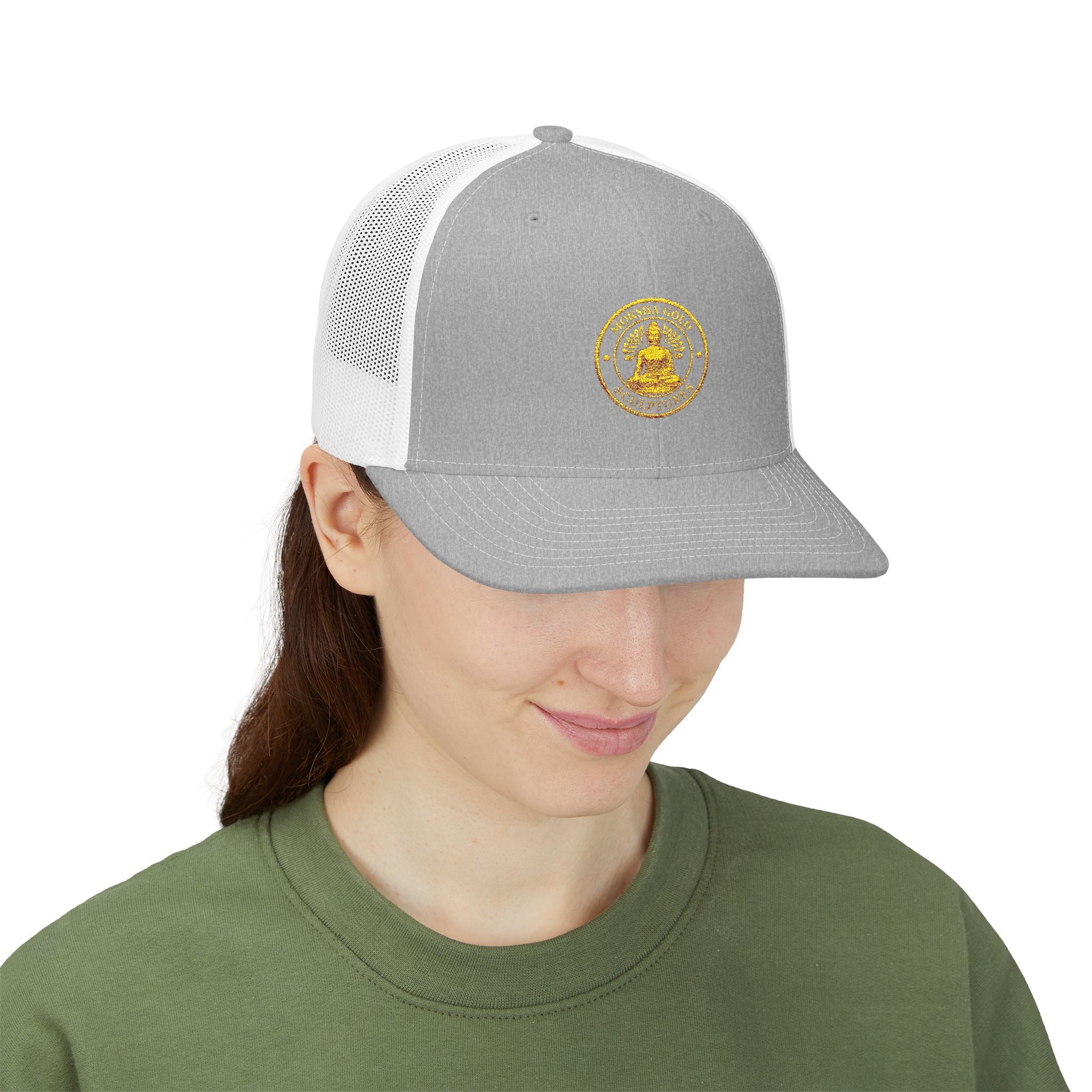 Embroidered Trucker Cap — Gold Seal Logo Snapback