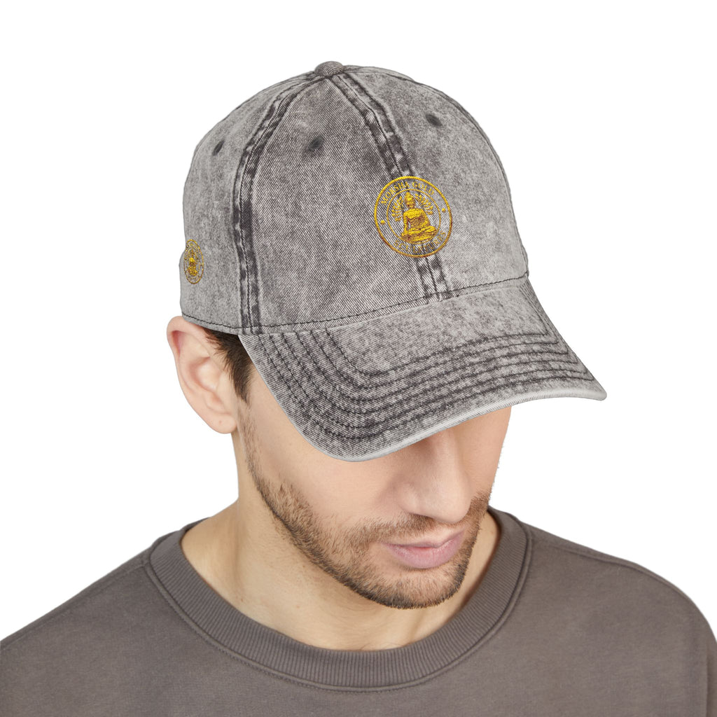 Vintage Embroidered Cap – Gold Seal Logo Hat