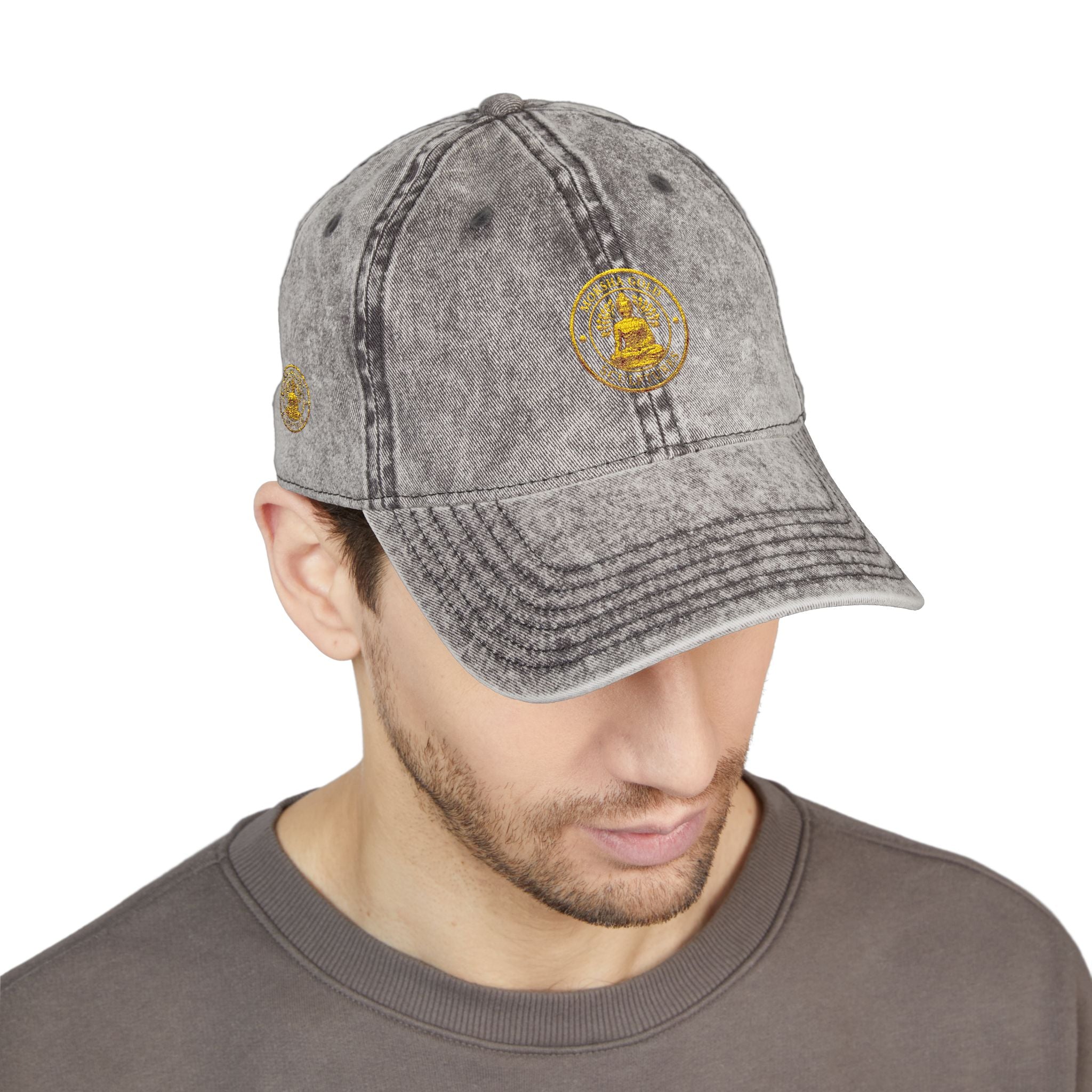 Vintage Embroidered Cap – Gold Seal Logo Hat