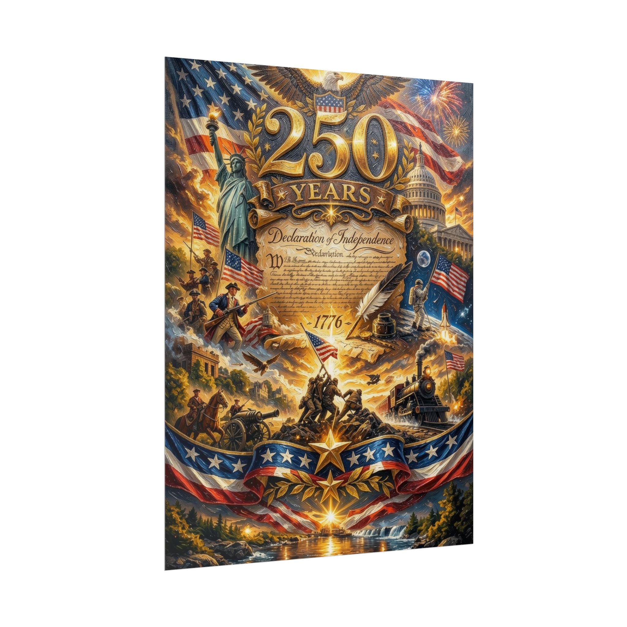 Patriotic 250 Years Declaration of Independence Poster