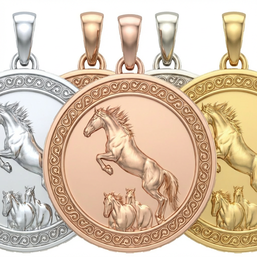 Bucking Mustang Horse Pendant Necklace in Gold or Sterling Silver – Wild Western Jewelry Symbolizing Freedom & Power