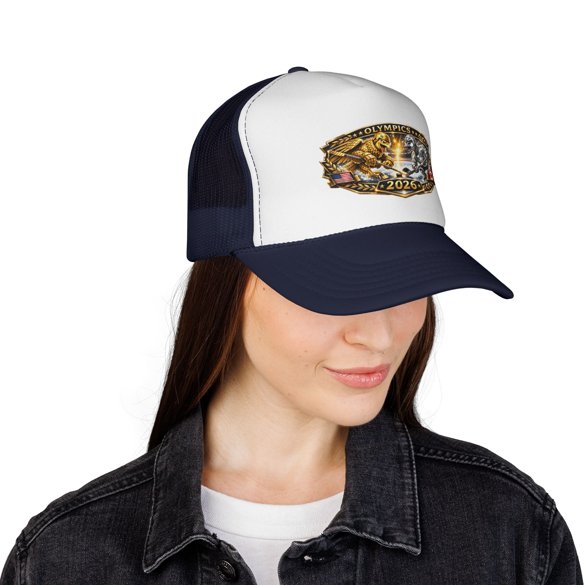 Trucker Cap — 2026 Olympics Vintage Crest Design