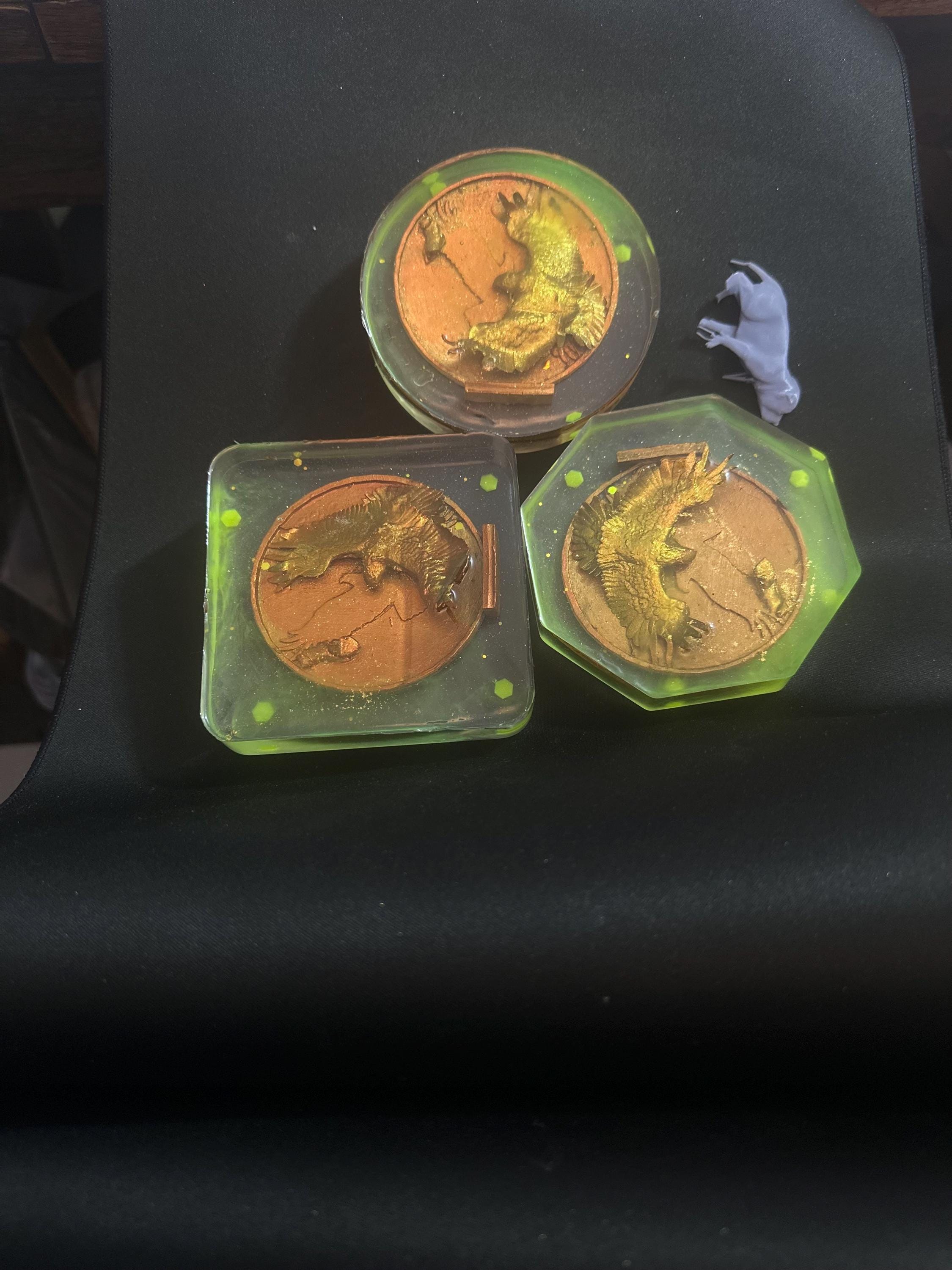 Golden Eagle Catching a Squirrel – Glow in the Dark Coaster Set of 3