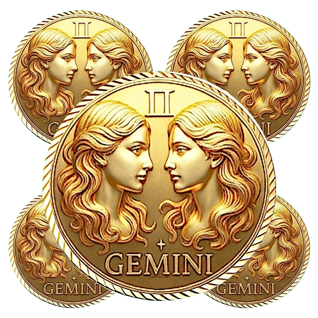 Gemini Zodiac Necklace Pendant – Constellation Astrology Jewelry, 3D Printed Gold/Silver/Brass