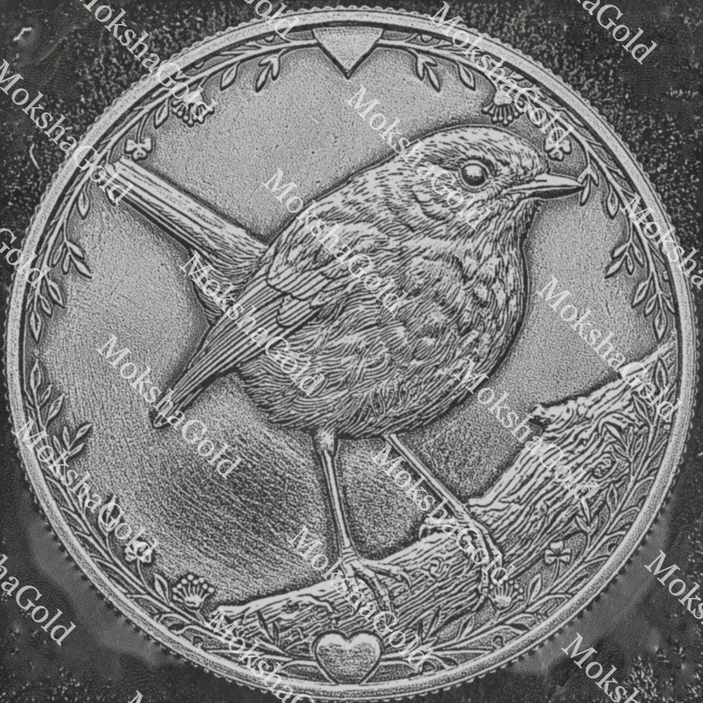 Robin Pendant Floral Engraving Design, Silver Jewelry (Digital Files)