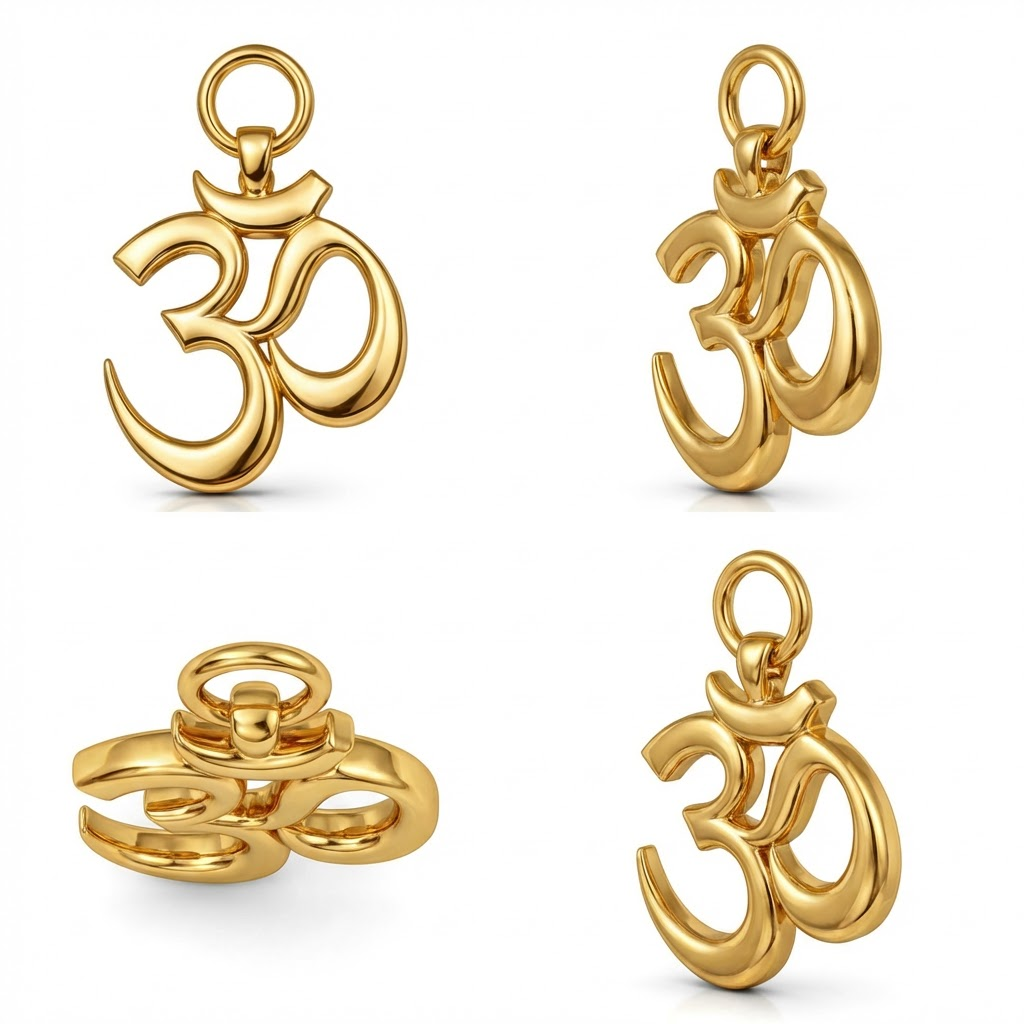 Om Symbol Pendant 35x22mm – Ornamental Necklace Charm – Casting Ready Jewelry Design