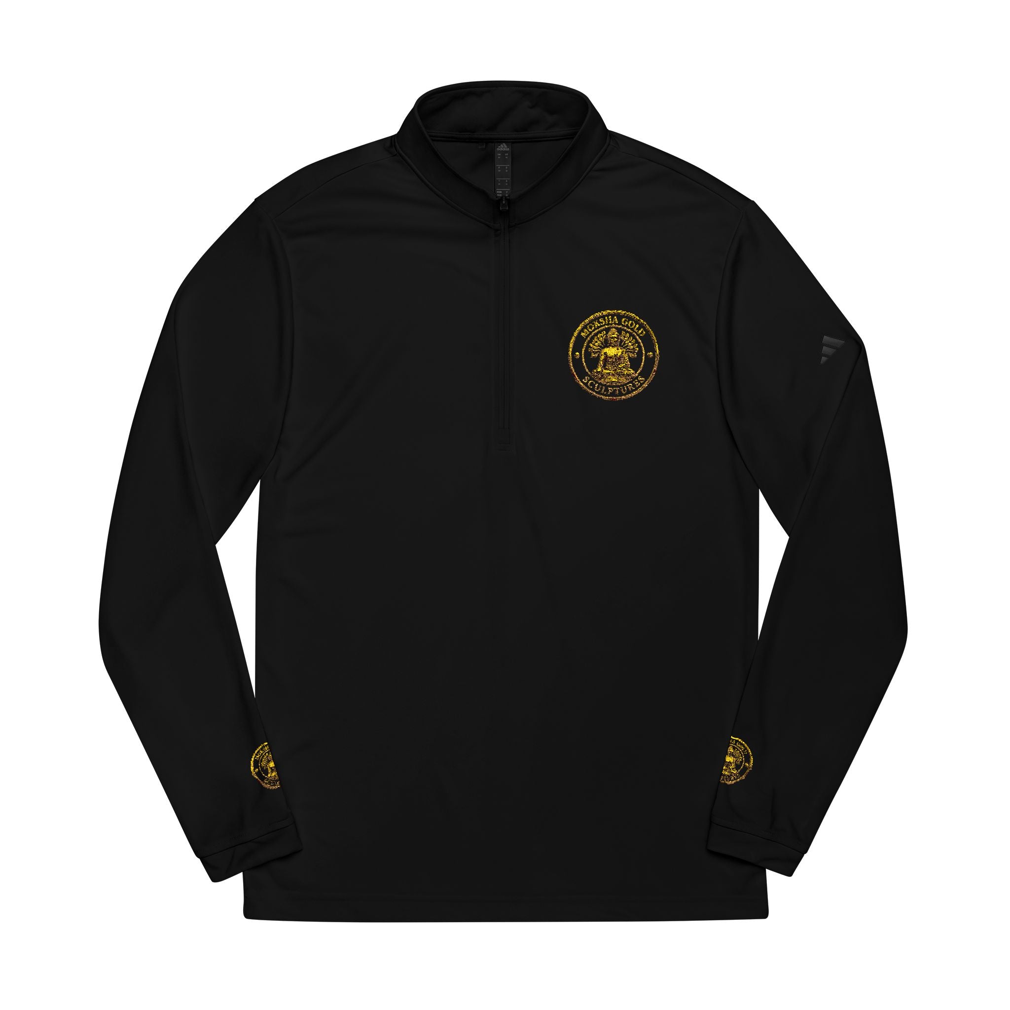 Embroidered adidas Quarter-Zip Pullover — White Performance Jacket with Crest