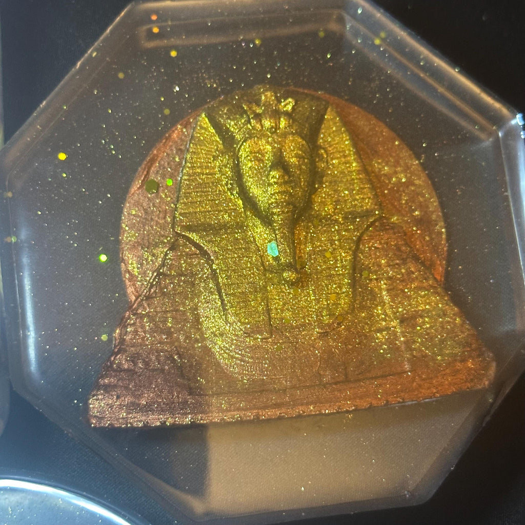 Tutankhamun Coasters | Gold Resin, Glow in the Dark | Handmade Egyptian Decor