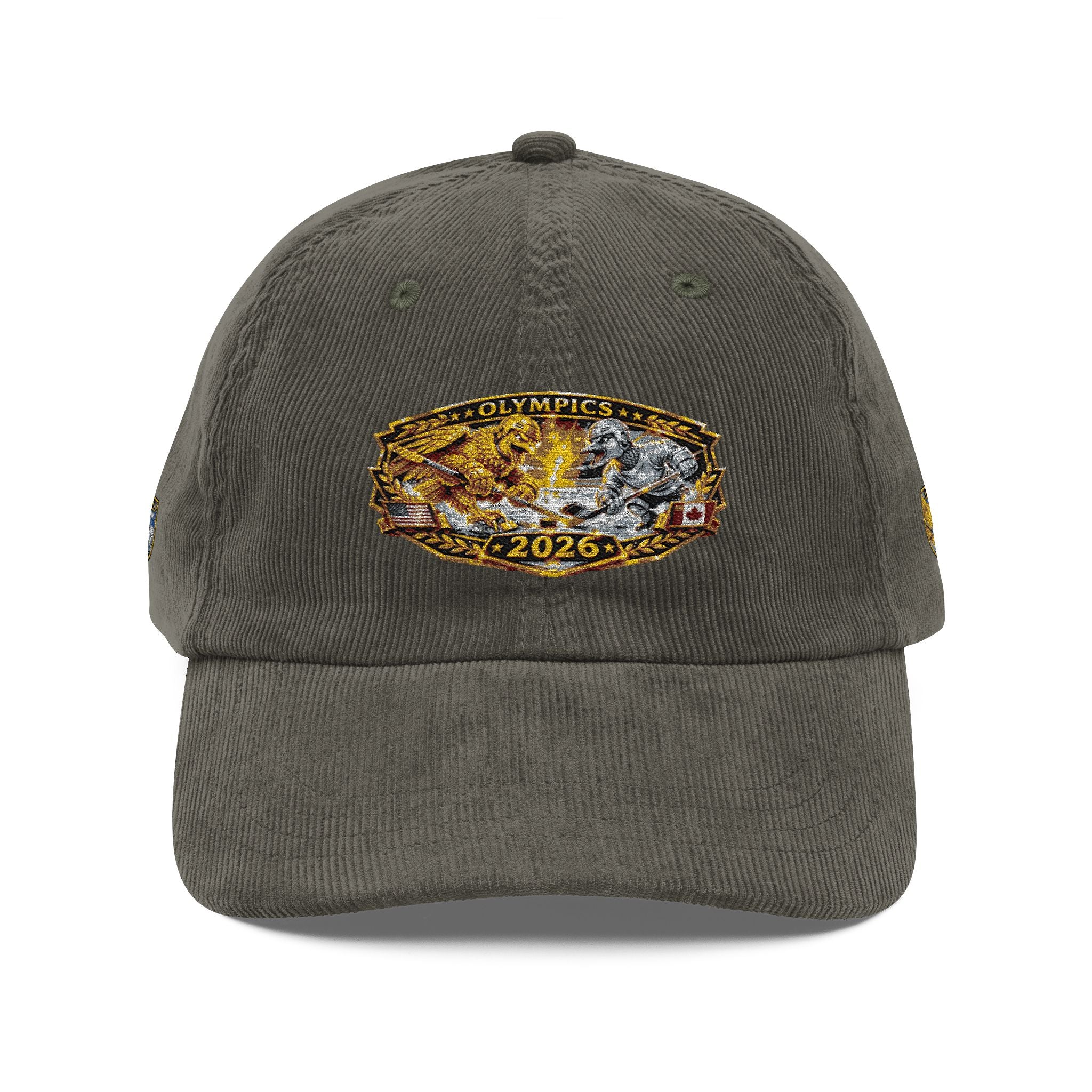Vintage Corduroy Embroidered Cap — 2026 Trophy Patch Dad Hat