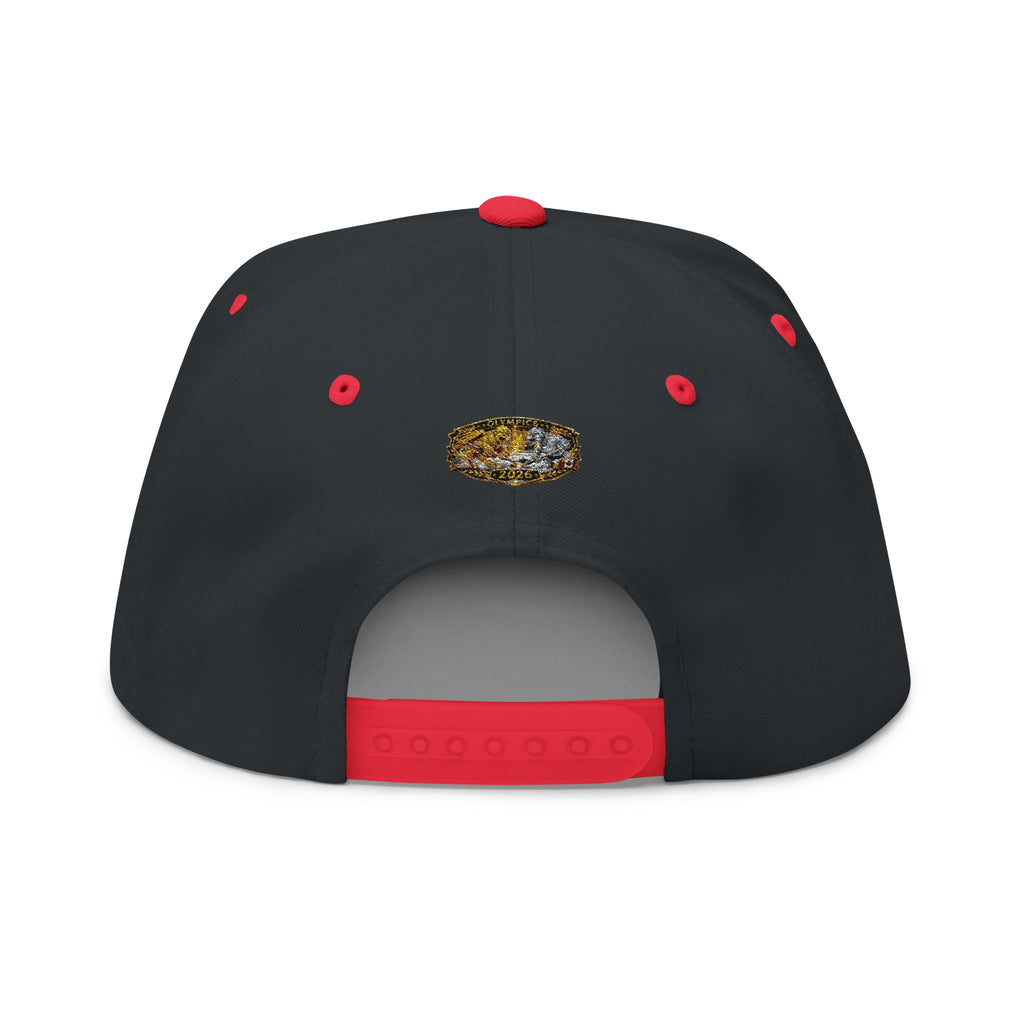 Embroidered 2020 Olympics Flat Bill Cap — Gold Laurel Athlete Patch
