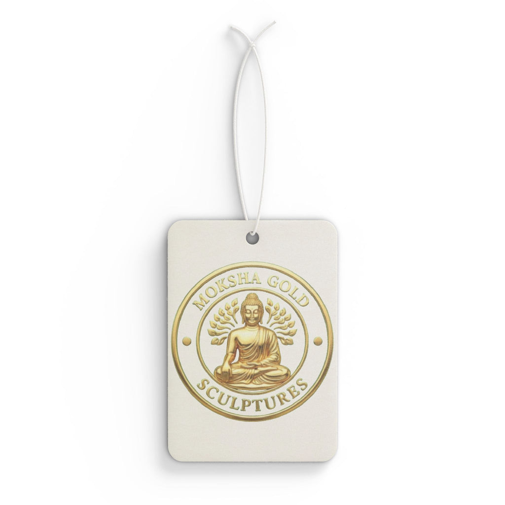 Buddha Logo Car Air Freshener — Gold Medallion Aromatic Ornament