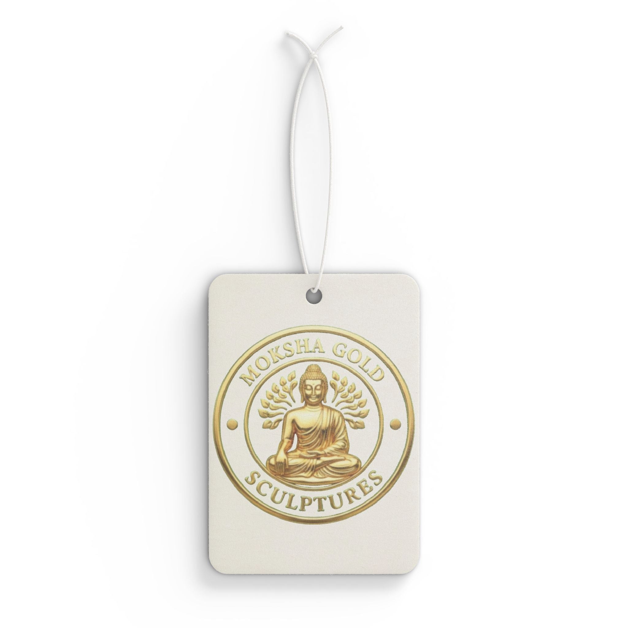 Buddha Logo Car Air Freshener — Gold Medallion Aromatic Ornament