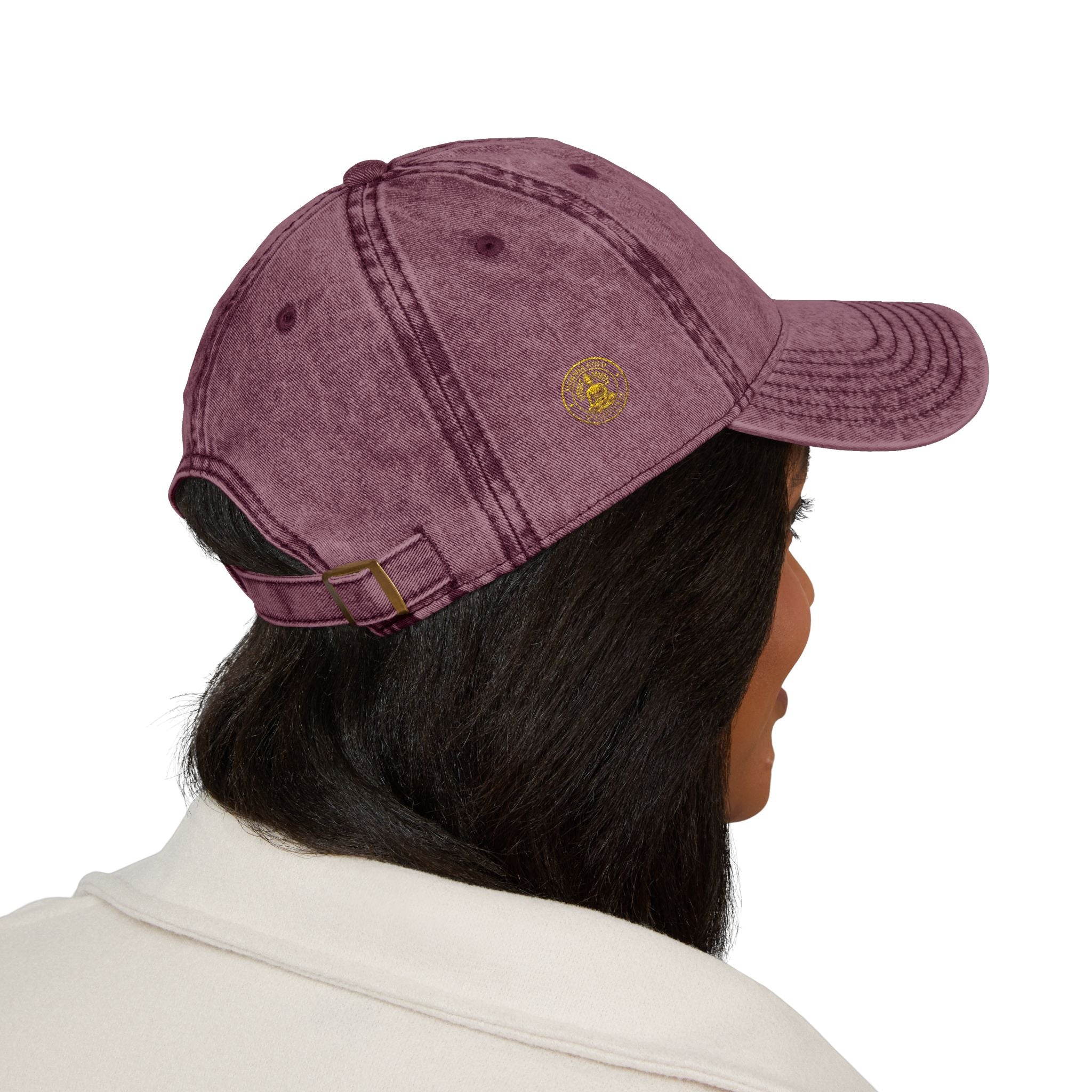 Vintage Embroidered Cap – Gold Seal Logo Hat