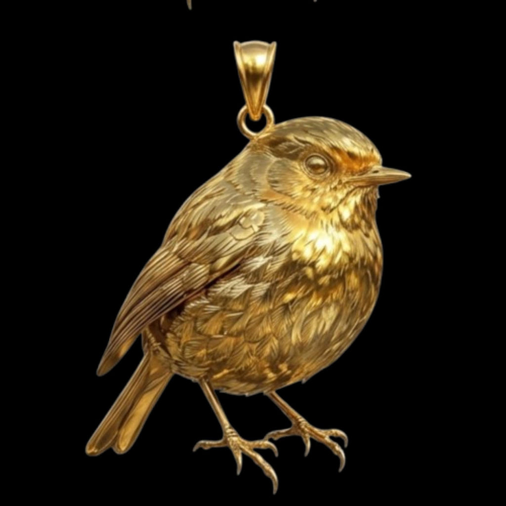 3D Robin Bird Pendant – Gold or Sterling Silver Necklace, Symbol of Hope