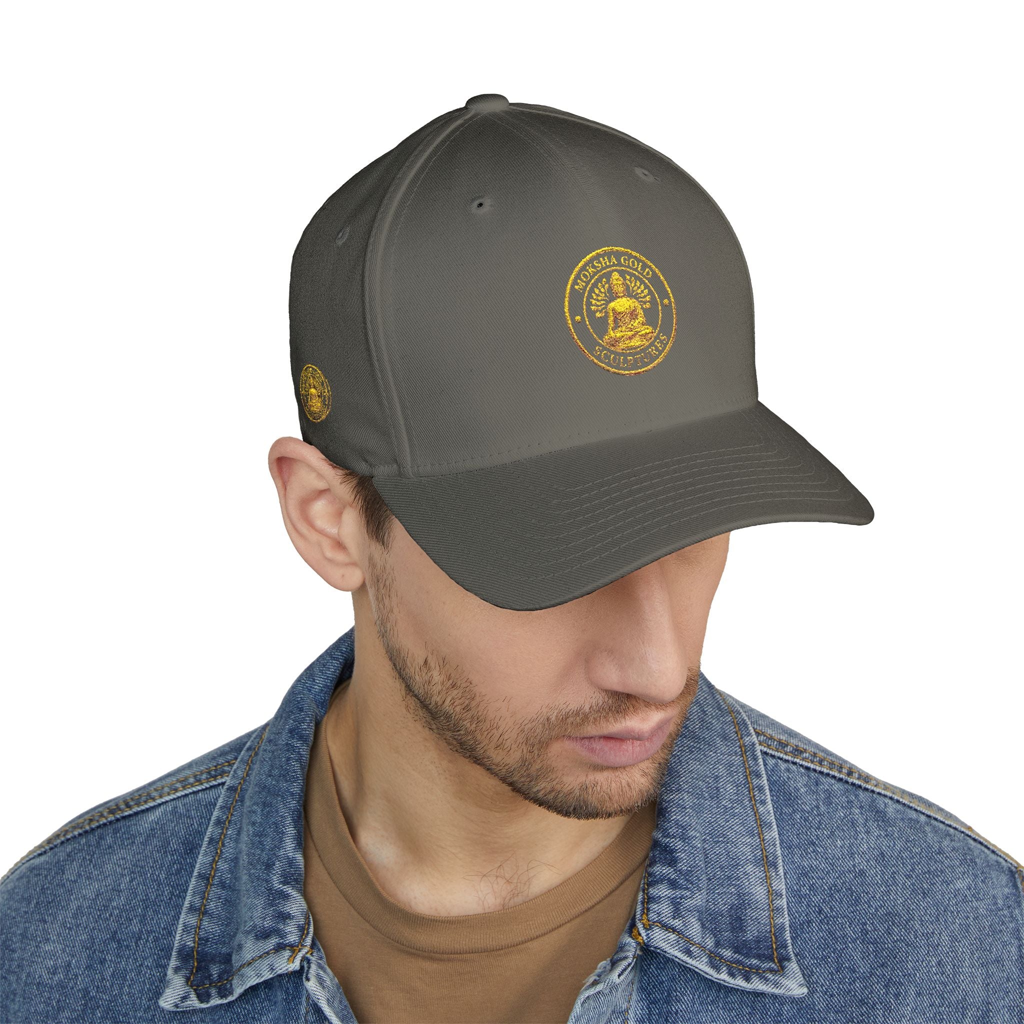 Embroidered Gold Buddha Seal Cap