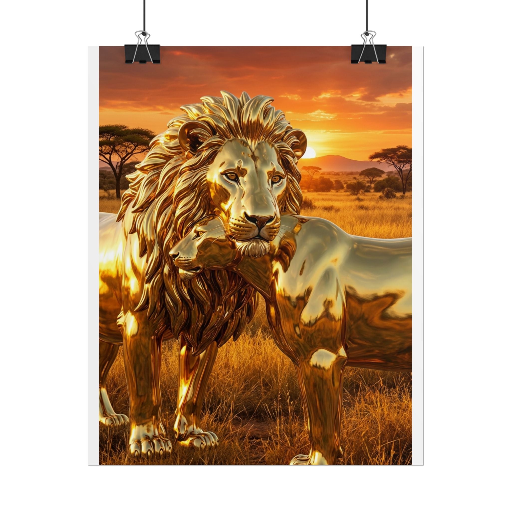 Gold Lion Sunset Poster