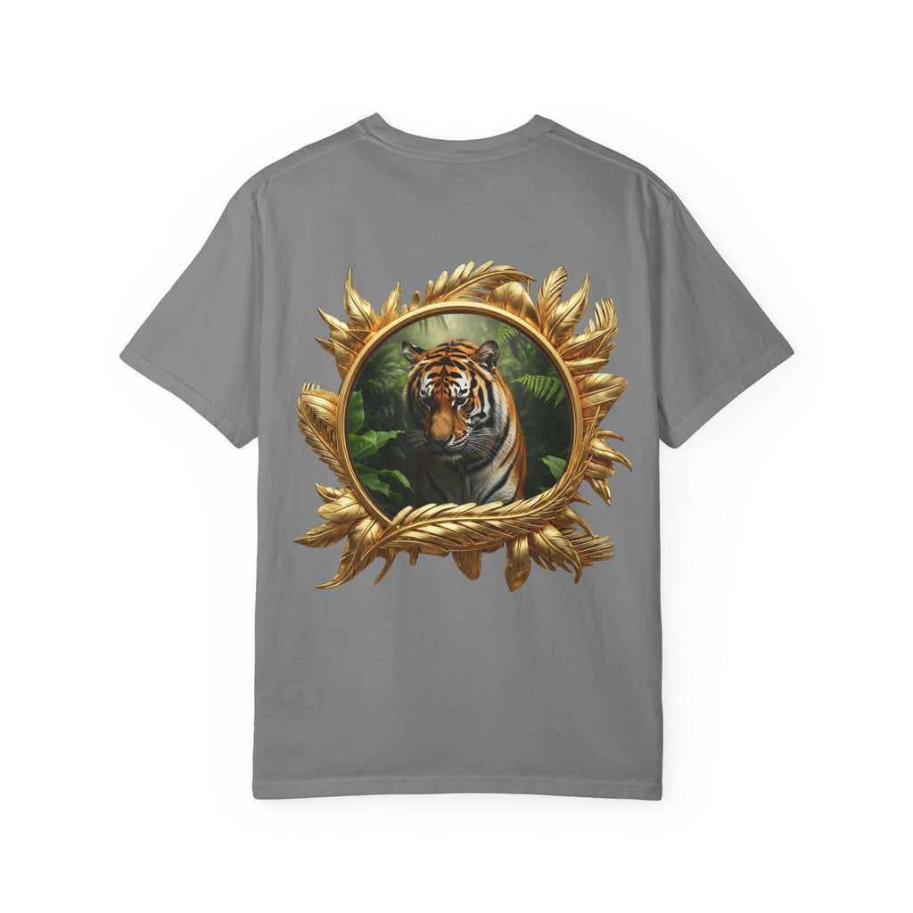 Prowling Tiger T-Shirt, Jungle Wildlife, 3D Gold Print