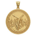 Jesus Carrying the Cross Pendant – Christian Faith Necklace in Gold or Silver