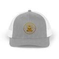 Buddha Embroidered Trucker Cap — Golden Meditation Snapback